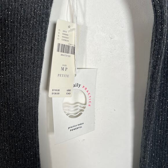 NEW! Daily Practice Anthropologie Sheer Sparkle Sweater Midi Dress MP Gray $118 - Picture 11 of 13